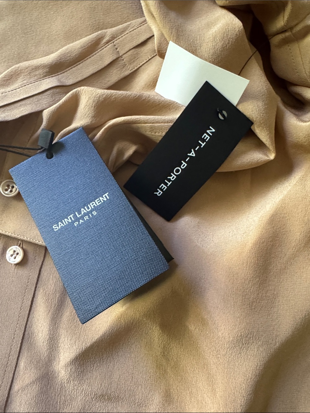 Saint Laurent Paris Silk Tie Front Blouse. Size 40. NWT. - Picture 5 of 5